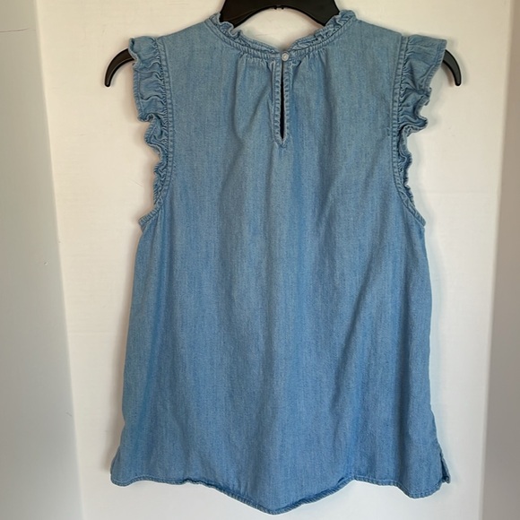 Old Navy Jean ruffle sleeve tank shirt women’s size Small - Picture 2 of 12